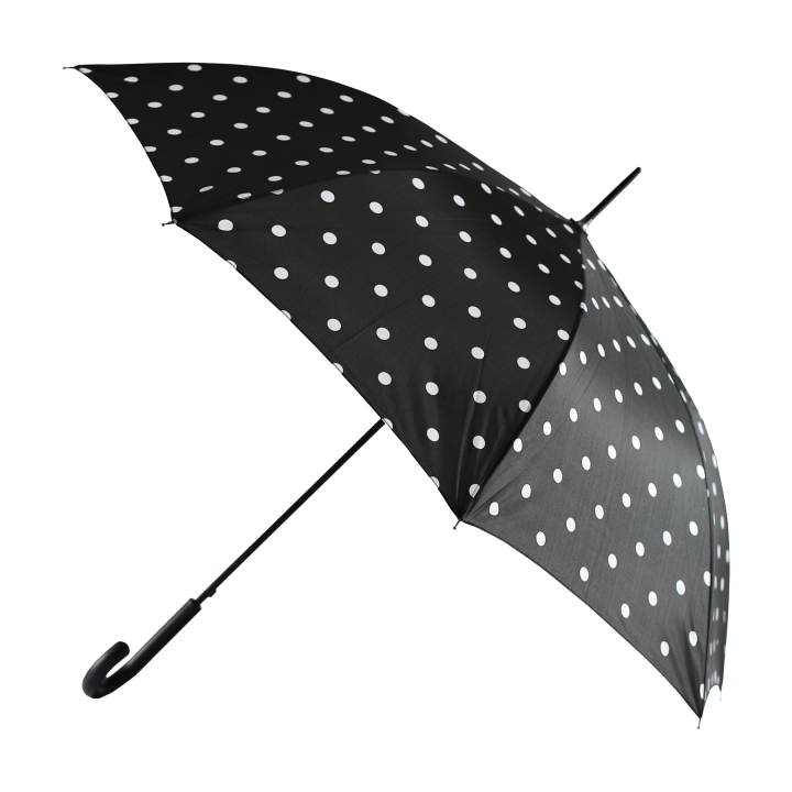 E-shop Q Home automatický deštník, černý s puntíky