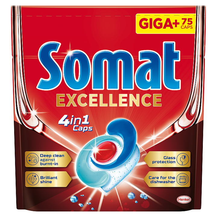 E-shop Somat Excellence 4in1 Caps kapsle do automatické myčky na nádobí 75 ks 1425g