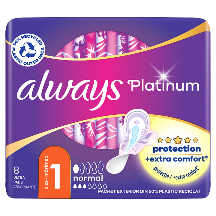 E-shop Always Platinum Normal Hygienické Vložky S Křidélky 8 ks