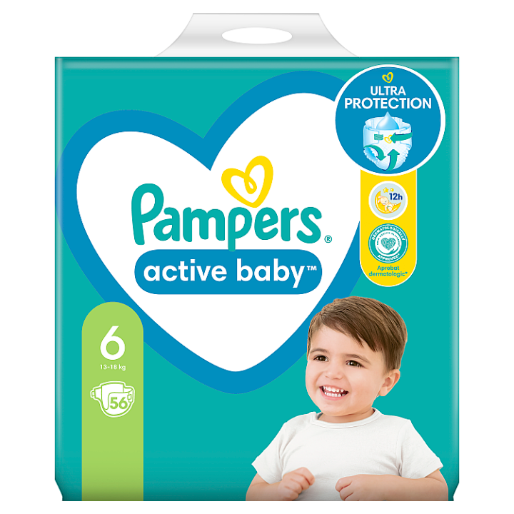 E-shop Pampers Active Baby 6, 56 Plenky, 13kg - 18kg