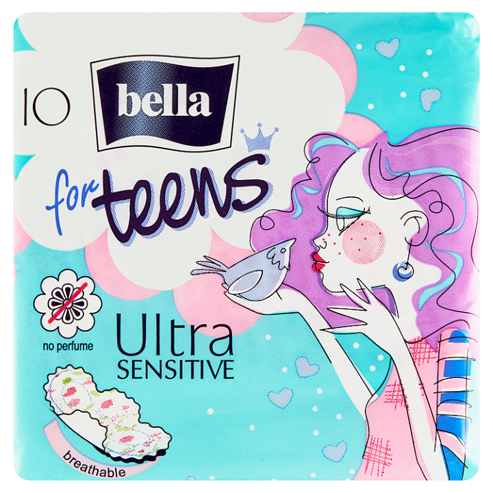 Bella For Teens Ultra sensitive Hygienické vložky s křidélky á 10 ks