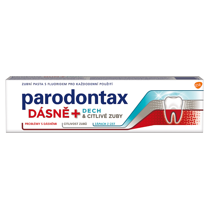 E-shop Parodontax Dásně + Dech & Citlivé zuby zubní pasta proti zápachu z úst 75ml