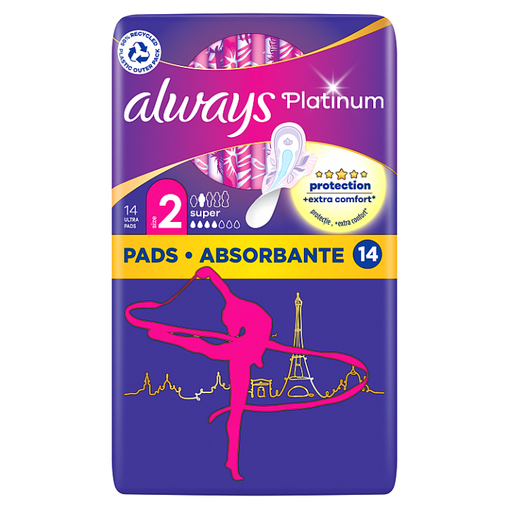 E-shop Always Platinum Super (Velikost 2) Hygienické Vložky S Křidélky 14 ks