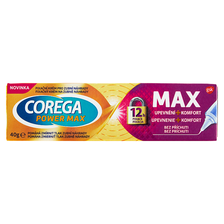 Corega Fixační krém Max Upevnění + Komfort pro ochranu dásní před podrážděním, 40g