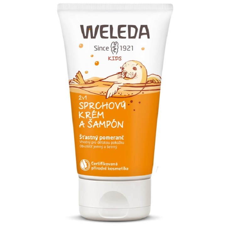 E-shop Weleda 2 v 1 sprchový krém a šampon Šťastný pomeranč 150ml