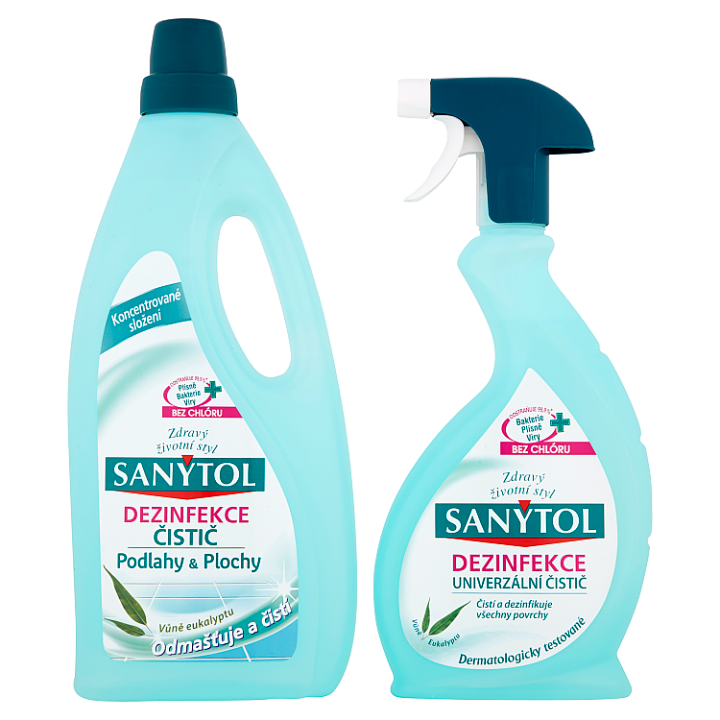 E-shop Sanytol Dezinfekce čistič podlahy & plochy 1l + univerzální čistič 500ml