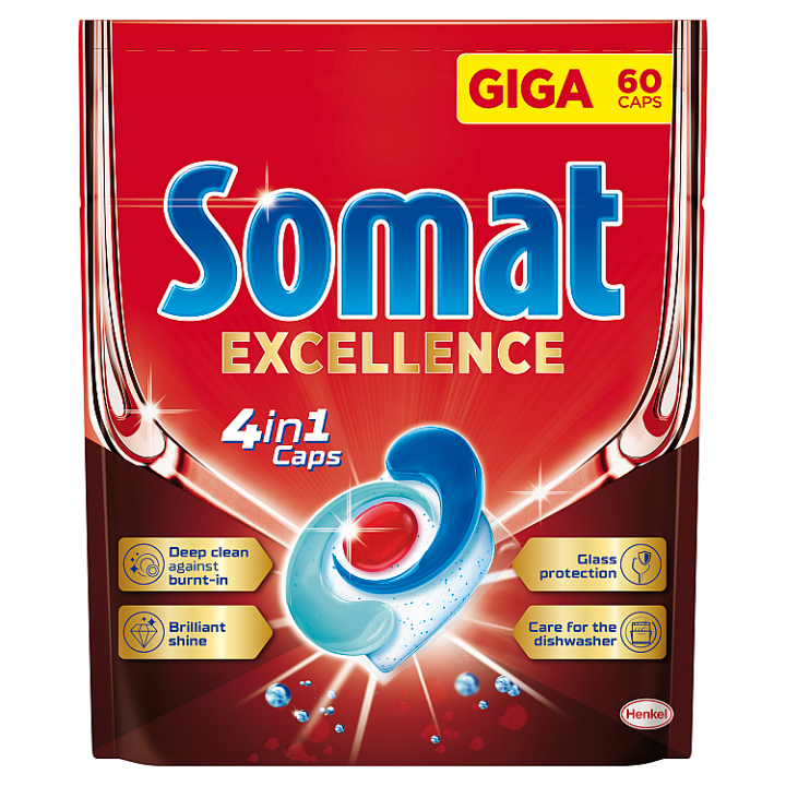 Somat Excellence 4in1 kapsle do automatické myčky na nádobí 60 ks 1140g
