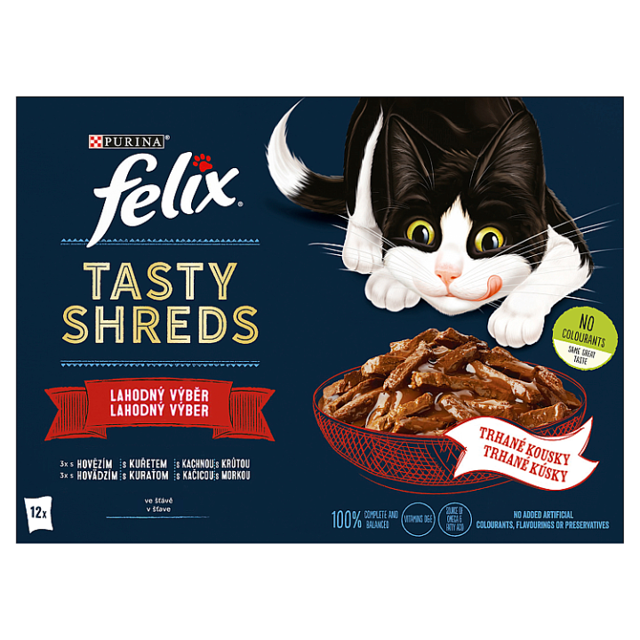 E-shop FELIX® Tasty Shreds lahodný výběr ve šťávě 12 x 80g