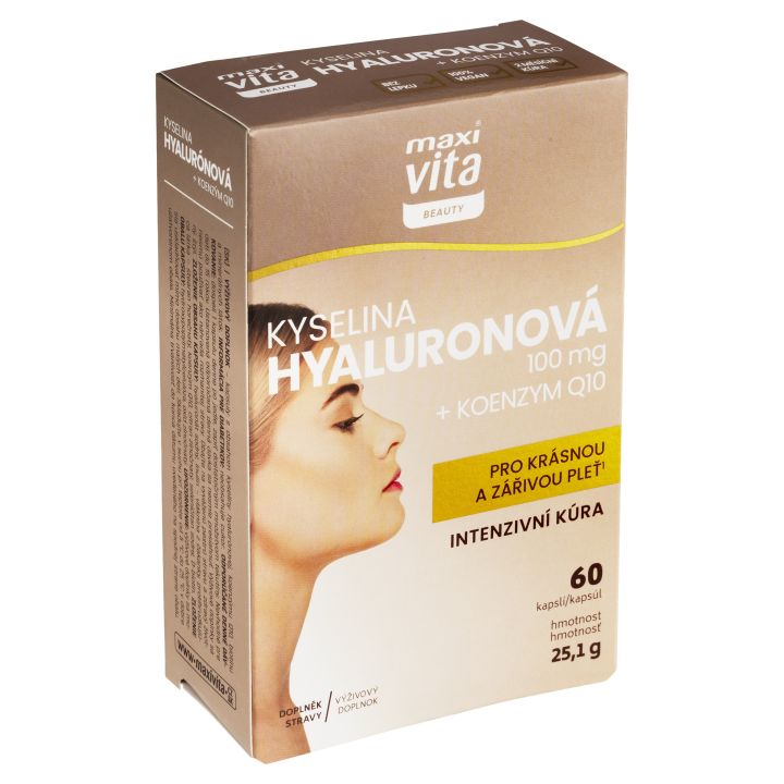 E-shop Maxi Vita Beauty Kyselina hyaluronová 100 mg + koenzym Q10 60 kapslí 25,1g