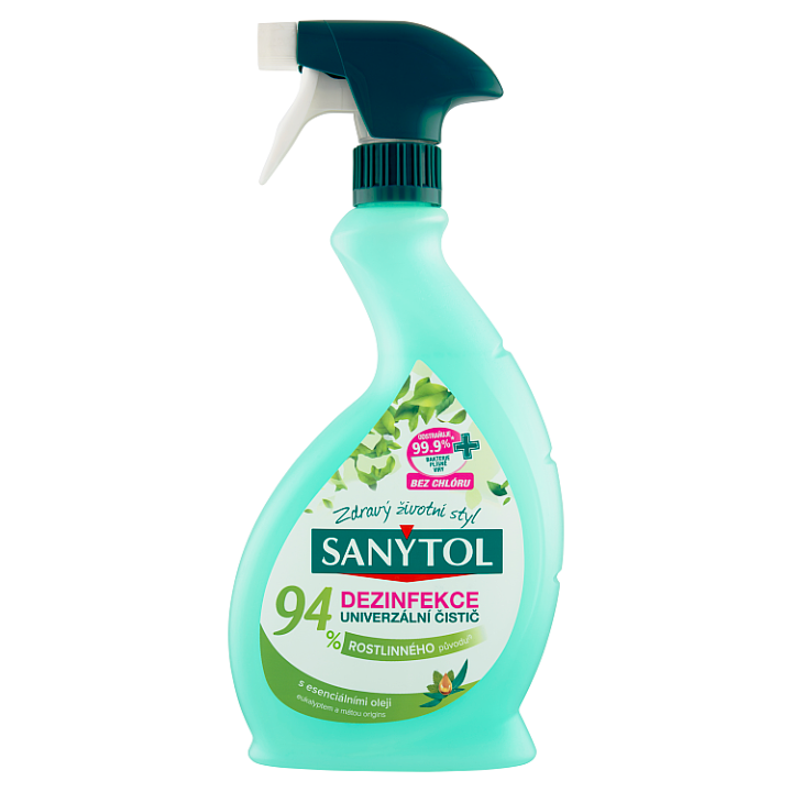 E-shop Sanytol Dezinfekce univerzální čistič s esenciálními oleji eukalyptem a mátou origins 500ml
