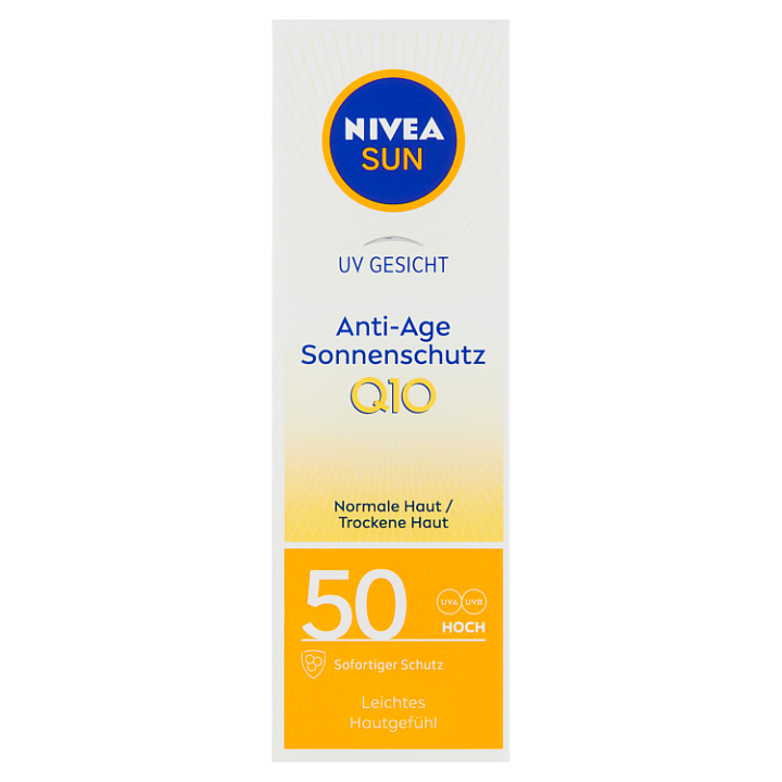 E-shop Nivea Sun Pleťový krém na opalování proti vráskám Q10 OF 50 50ml