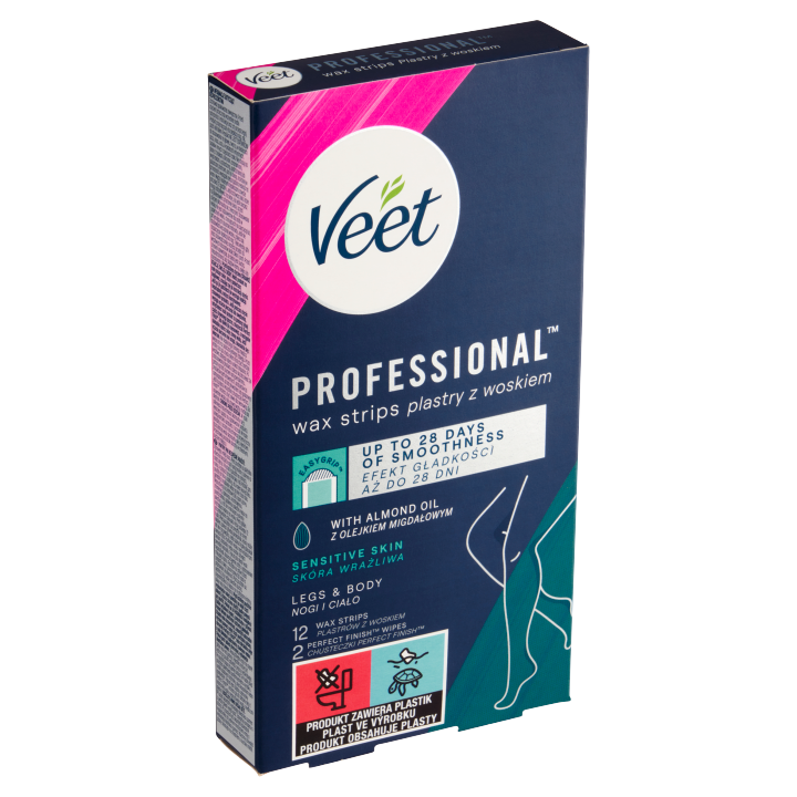 E-shop Veet Professional Voskové pásky na nohy a tělo pro citlivou pokožku 12 ks