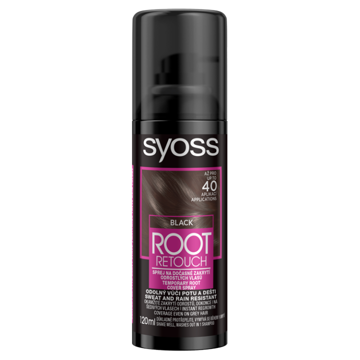 E-shop Syoss Root Retouch sprej pro dočasné zakrytí odrostů Černý 120ml