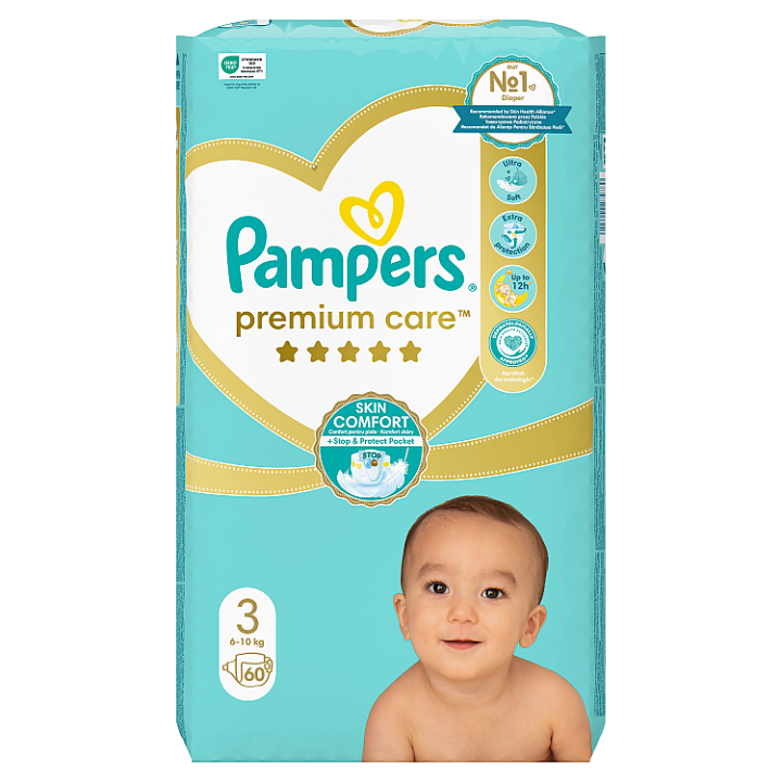 Pampers Premium Care Size 3 jednorázové pleny 6-10 kg 60 ks