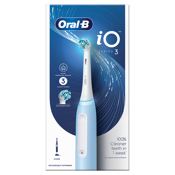 E-shop Oral-B iO 3 Blue, Elektrický Zubní Kartáček, Design Braun