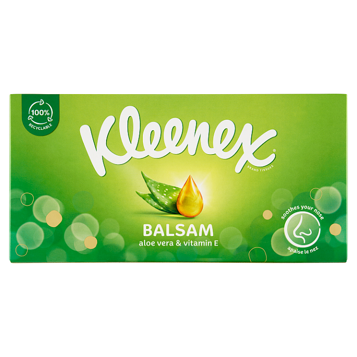 E-shop Kleenex Balsam papírové kapesníky 3-vrstvé 64 ks