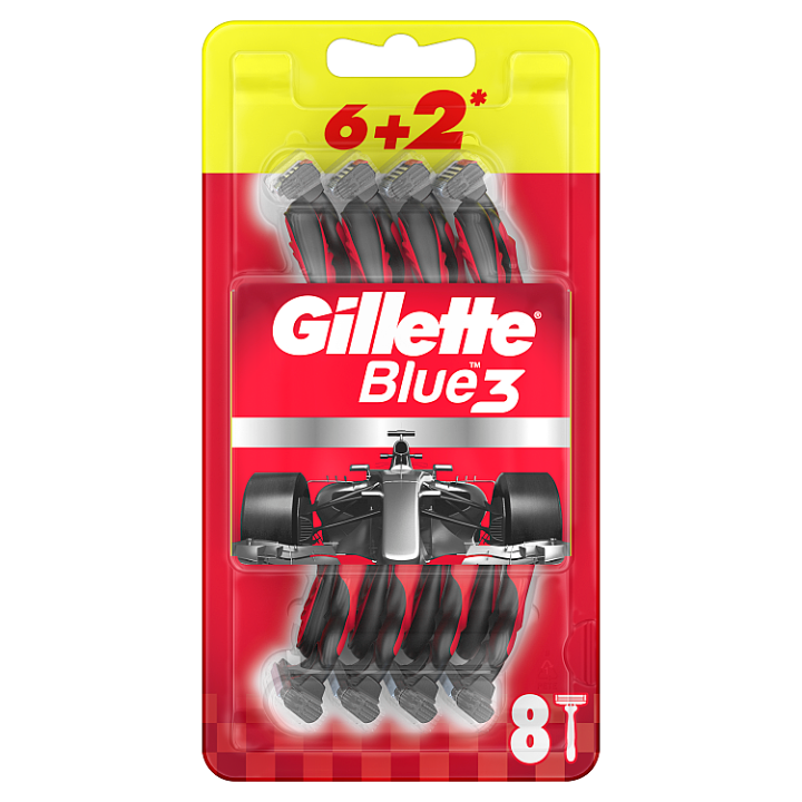 Levně Gillette Blue3 Nitro Pánské Pohotové Holítko, 8 ks