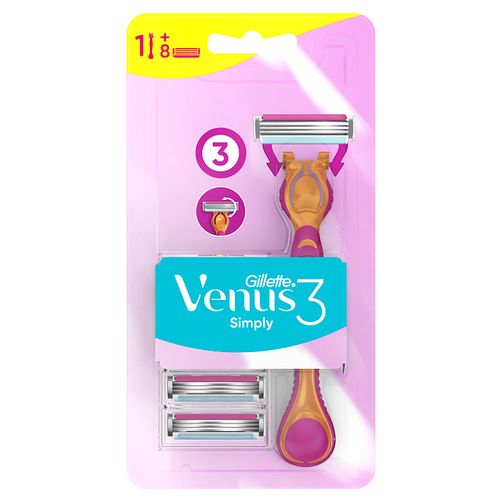 E-shop Gillette Simply Venus 3 Rukojeť Holicího Strojku + 8 Holicích Hlavic