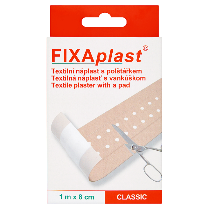 E-shop Fixaplast Textilní náplast s polštářkem 1mx8cm