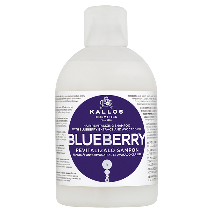 E-shop Kallos KJMN Blueberry revitalizační šampon s extraktem z borůvky a avokádovým olejem 1000ml