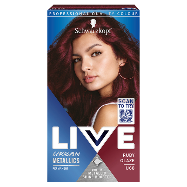 Schwarzkopf Live Urban Metallics barva na vlasy Rubínové pohlazení U68