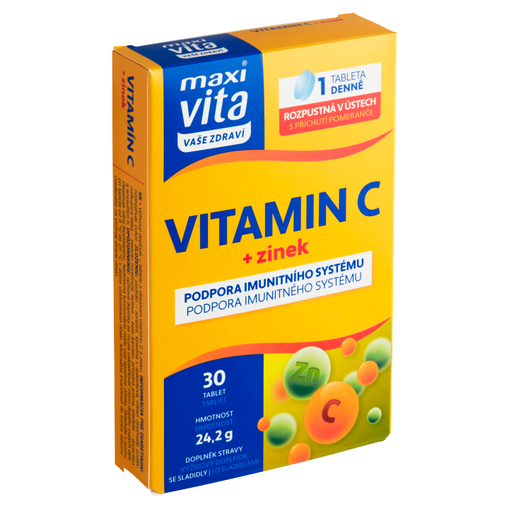 E-shop Maxi Vita Vaše Zdraví Vitamin C + zinek 30 tablet 24,2g