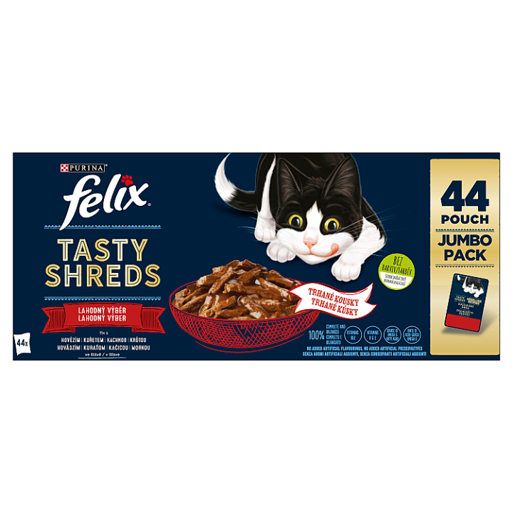 E-shop FELIX Tasty Shreds lahodný výběr ve šťávě 44 x 80 g