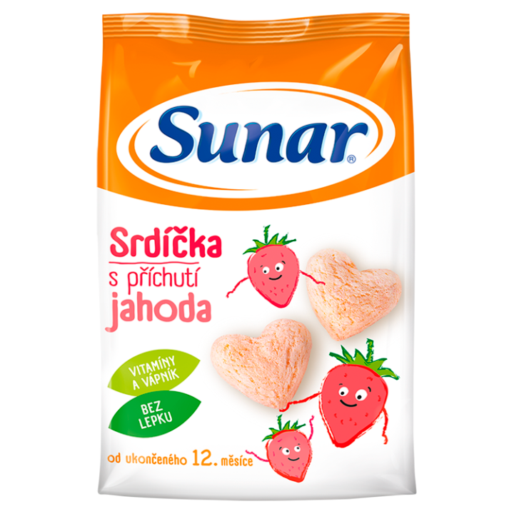 E-shop Sunar dětské křupky jahodová srdíčka 50g