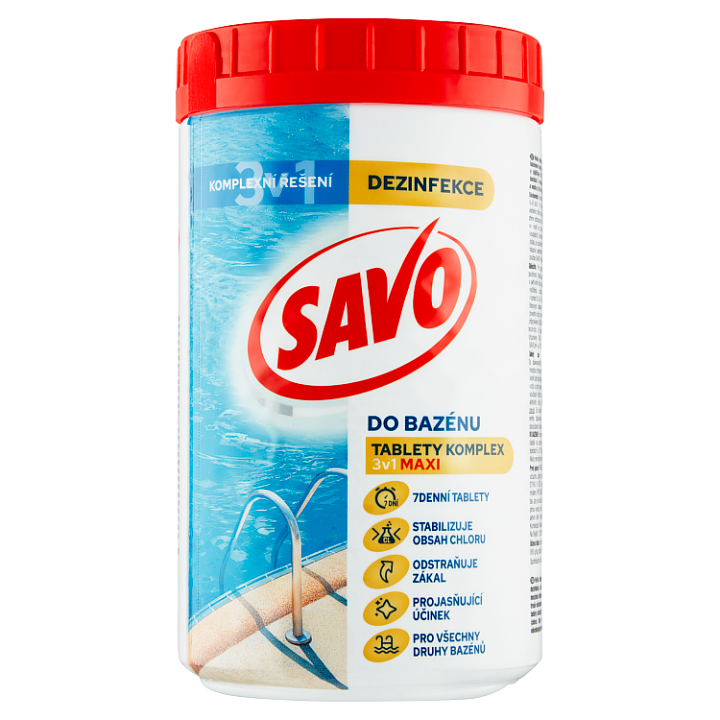 E-shop Savo do bazénu Chlórové tablety MAXI komplex 3v1 1,2 Kg