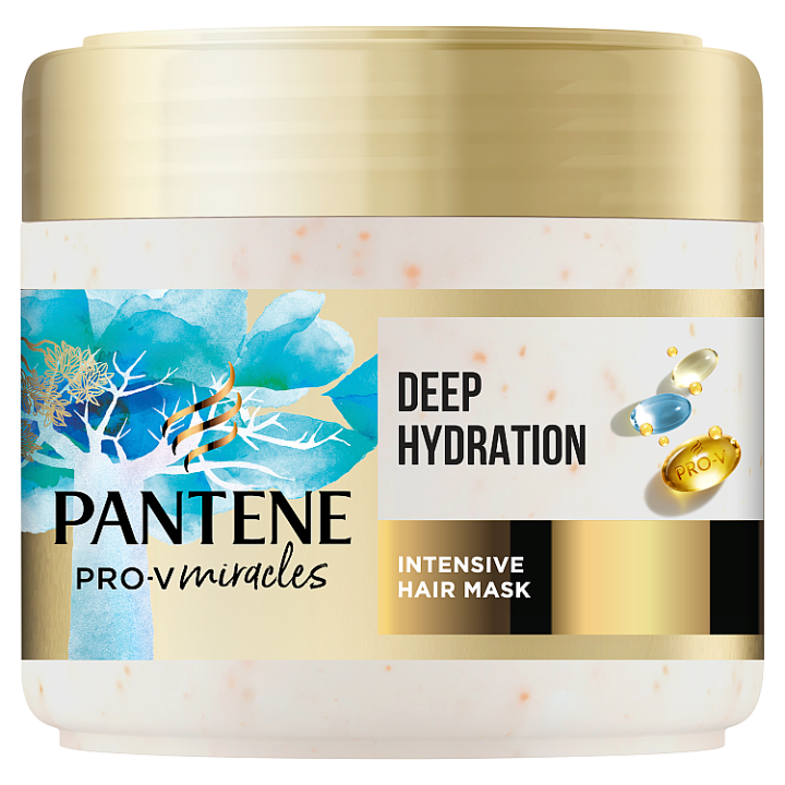 E-shop Pantene Hydra Glow Intenzivní Vlasová Maska, Biotin, 300 ml, Hloubková Péče na Suché Vlasy