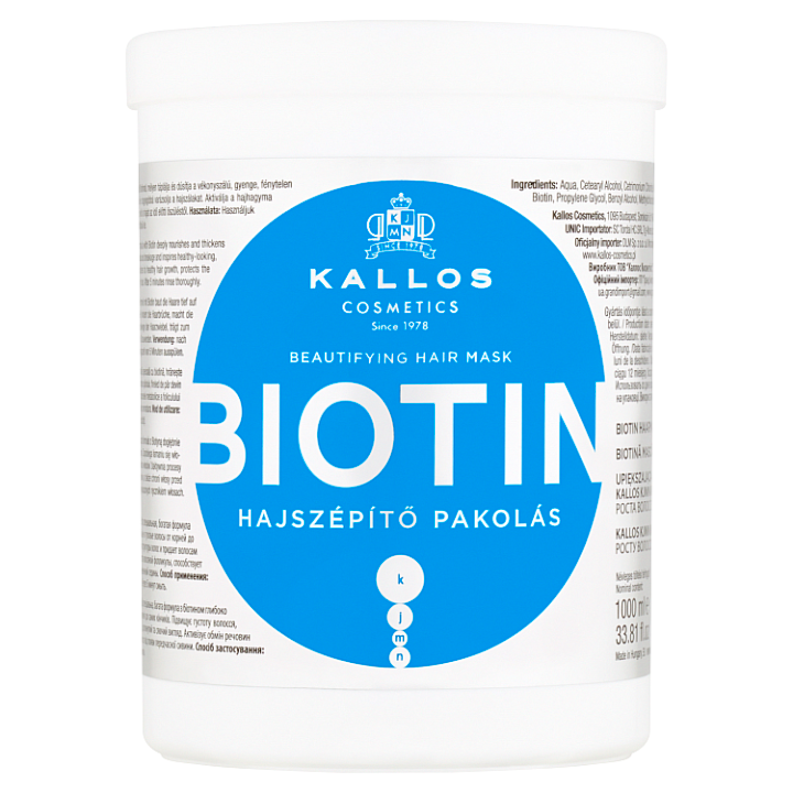 E-shop Kallos KJMN Biotin zkrášlující maska na vlasy 1000ml