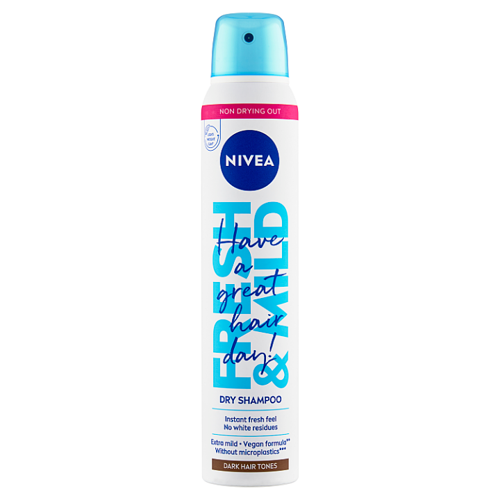 E-shop Nivea Fresh & Mild Suchý šampon pro tmavší tón vlasů 200ml
