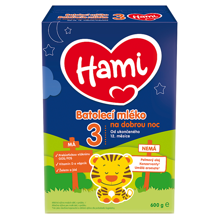 E-shop Hami 3 batolecí mléko na dobrou noc od uk. 12. měsíce 600g