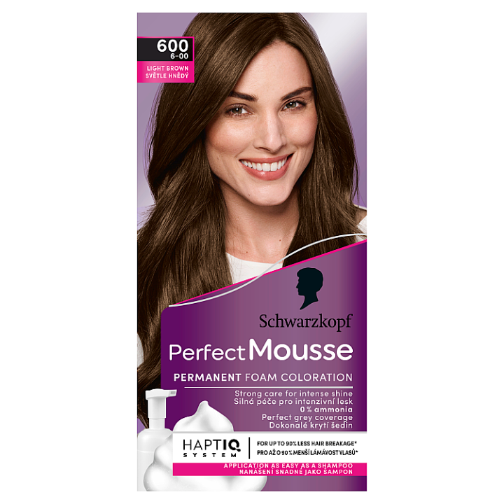 E-shop Schwarzkopf Perfect Mousse barva na vlasy Světle Hnědý 600 (6-00)