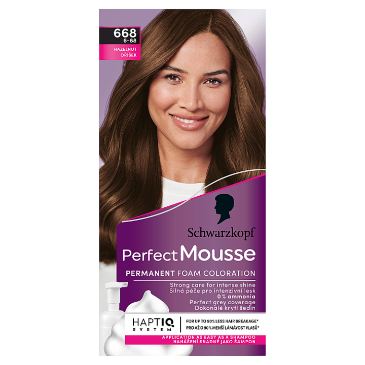 E-shop Schwarzkopf Perfect Mousse barva na vlasy Oříšek 668 (6-68)