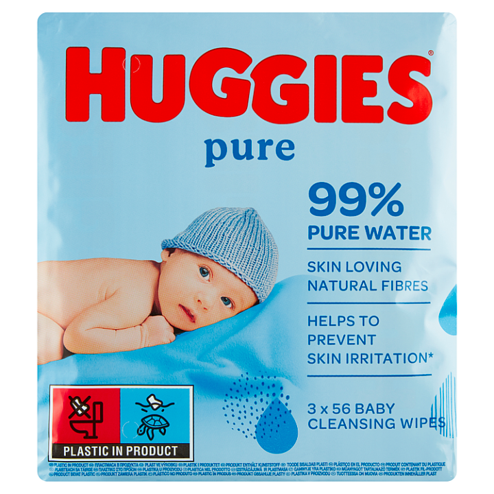 E-shop Huggies Pure čisticí dětské utěrky 3 x 56 ks