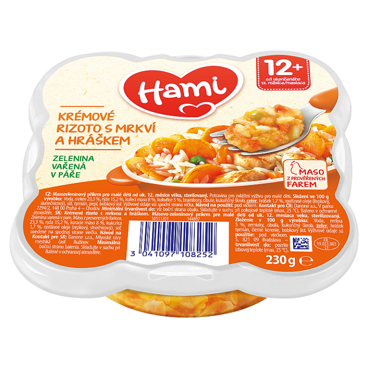 Hami Malý g urmán Krémové rizoto s mrkví a hráškem 230 g