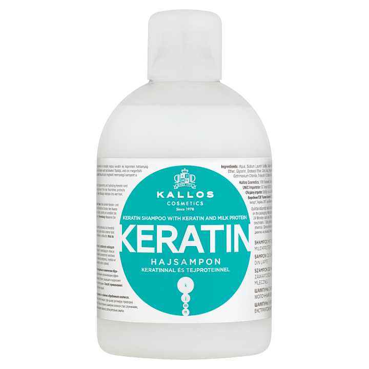 E-shop Kallos KJMN Keratin šampon s keratinem a mléčnou bílkovinou 1000ml