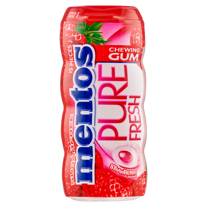 E-shop Mentos Pure Fresh Strawberry žvýkačka 15 ks 30g