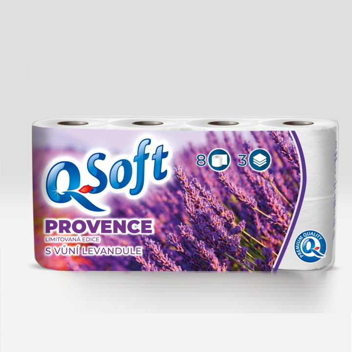 Q-Soft Toaletní papír s vůní levandule 3 vrstvý 8ks