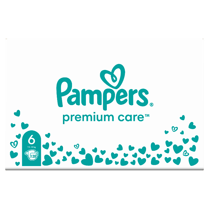 Pampers Premium Care Velikost 6, 128 Plenek, 13kg-18kg