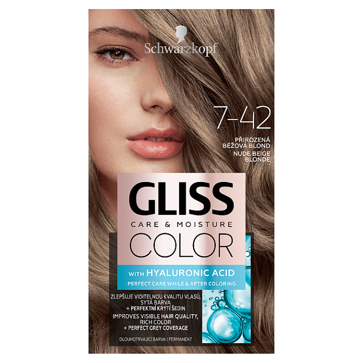 E-shop Schwarzkopf Gliss Color barva na vlasy Přirozená Béžová Blond 7-42
