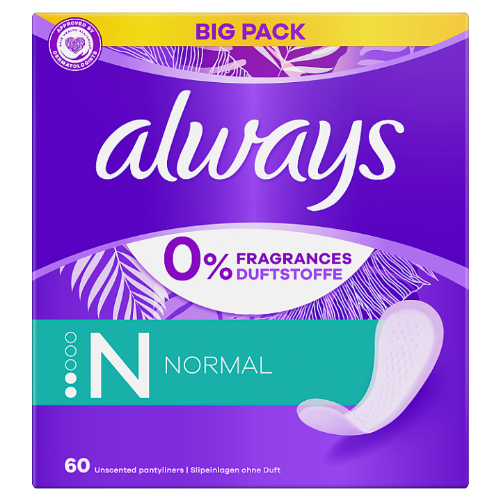 Always Daily Fresh Normal, 0 % parfemace a barviv 60 ks