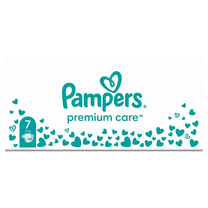 Pampers Premium Care Velikost 7, 108 Plenek, 15kg+