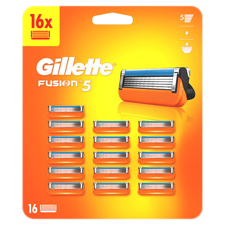Fotografie Gillette Fusion5 Holicí Hlavice Pro Muže 16 Ks Gillette