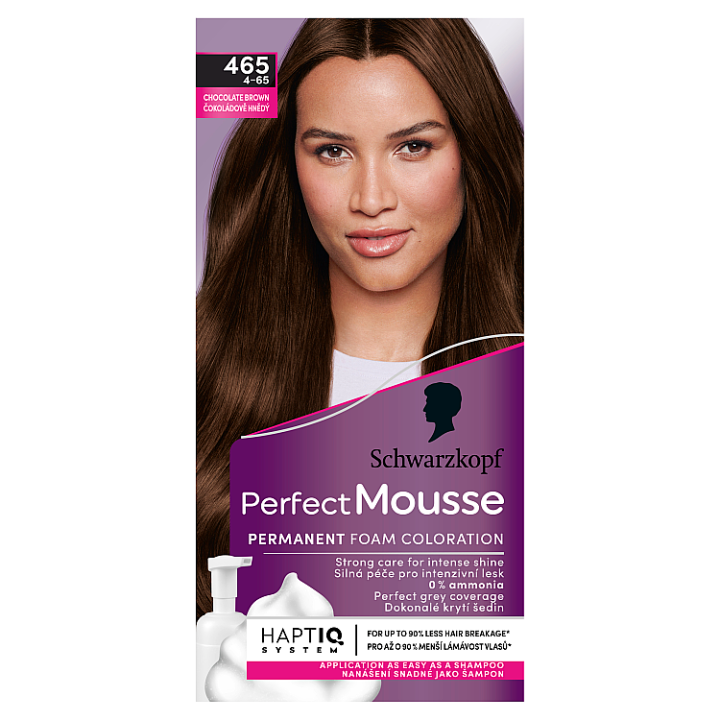E-shop Schwarzkopf Perfect Mousse barva na vlasy Čokoládově Hnědý 465 (4-65)