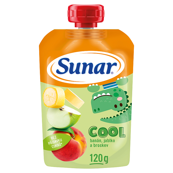 E-shop Sunar Cool ovocná kapsička broskev, banán, jablko 12m+, 120g