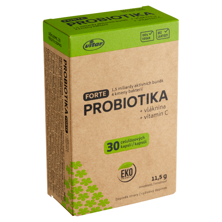 E-shop Vitar Probiotika forte + vláknina + vitamin C 30 kapslí 11,5g