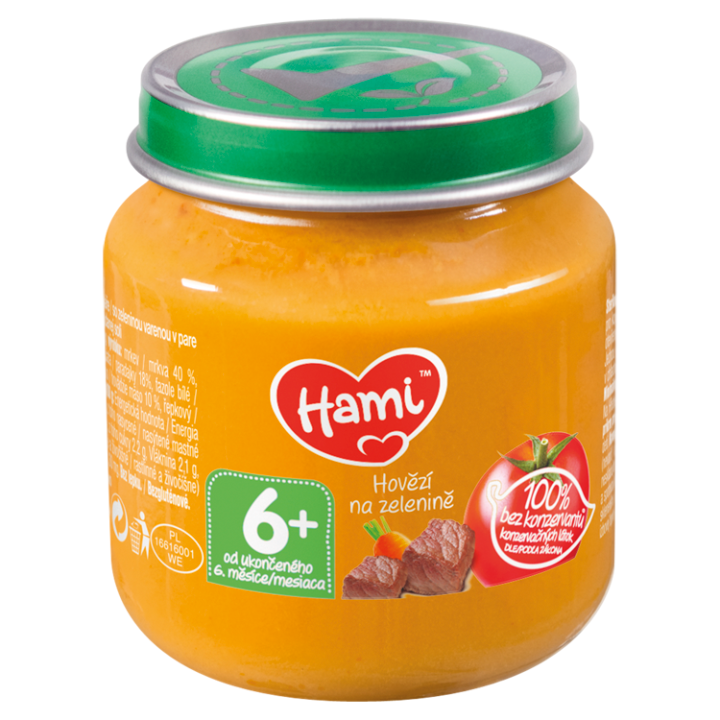 E-shop Hami masozeleninový příkrm Hovězí na zelenině od uk. 6. měsíce 125g