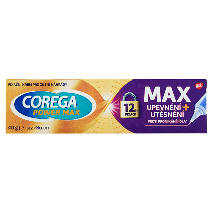 Corega Fixační krém Max Upevnění + Utěsnění pro pevnou fixaci zubní náhrady, 40g
